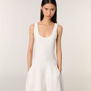 Maje Cream Sleeveless Scoop Neck Sundress